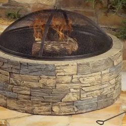Brand New Patio Stone Wood Fire Pit 35”