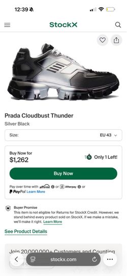Prada Cloudbust Thunder Sneakers Silver Black