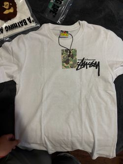 BAPE x Stussy White T-Shirt Size Small