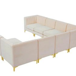 Alina Velvet Pink Modular Sectional


