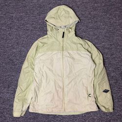 Columbia Hooded Windbreaker Jacket Womens L Yellow