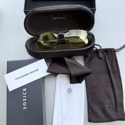 SOXICK Polarized Yellow Lightweight Wrap Sunglasses Black Frame SO3356-1 