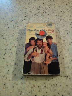 Vintage vhs video tape/three men and a baby/ Tom Selleck/ Steve Gutenberg/ Ted danson