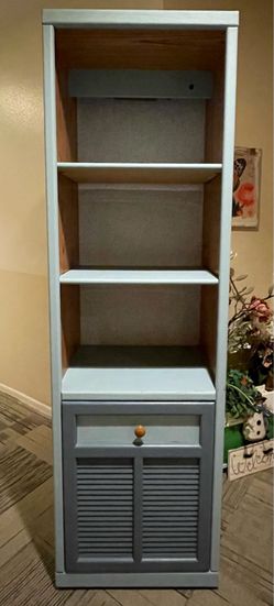 Tall Light Blue Cabinet/Shelf Unit