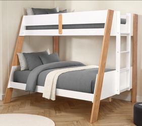 Brand New White & Natural Tone Twin over Full Bunk Bed