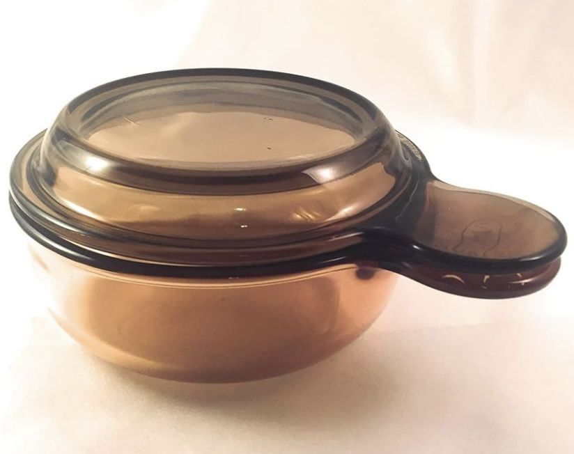 Corning Vision Pyrex Amber Grab-It with Glass Lid