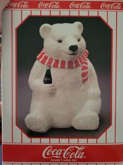 1994 Vintage Coca Cola Bear Christmas Cookie Jar