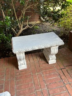 Decorative Concrete Garden Bench – $70