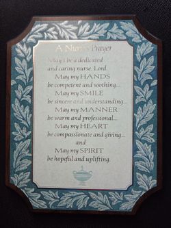 A Nurse's Prayer Plaque