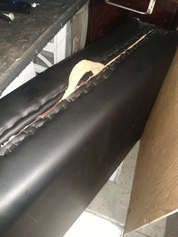 Black Faux Leather Sofa – Damaged
