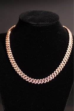 16” × 8mm Iced-Out Cuban Link Chain