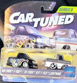 CarTuned Series 9 '68 Ford F-100 & '01 Ford SVT F-150 Lightning 2-Pack Die-Cast