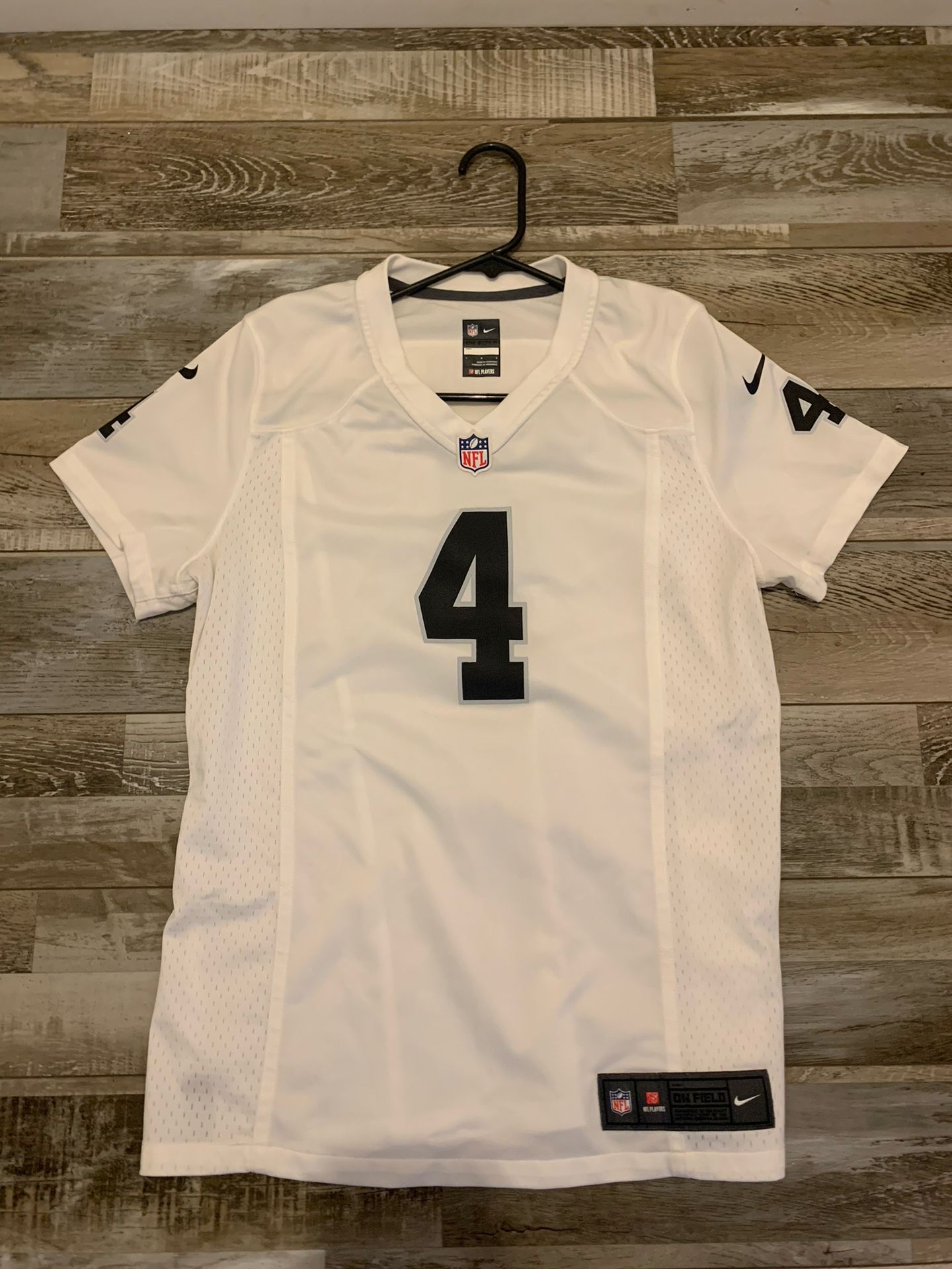 Nike Derek Carr Las Vegas Raiders #4 Alternate White Game Jersey - Size M Womens