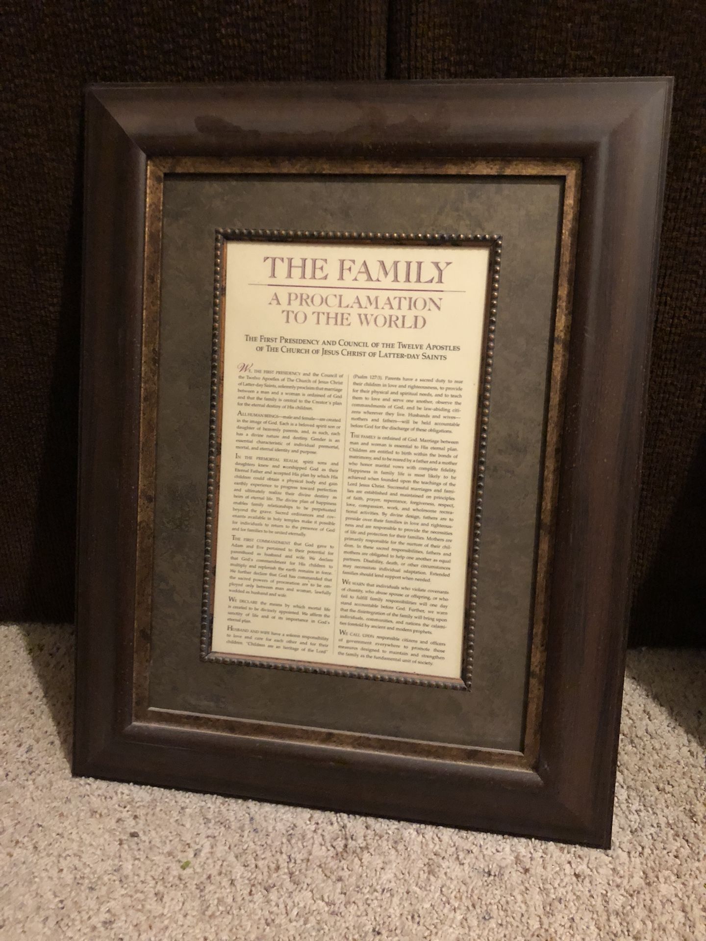 The Family Proclamation LDS Framed Art
