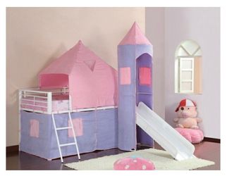 Twin bed with slide
