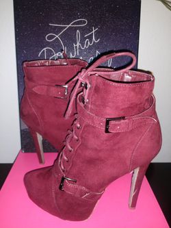 Red high heels booties