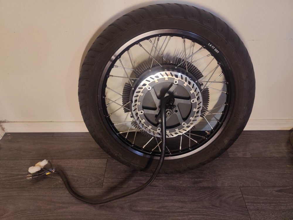 Onyx RCR Ebike Moped Motor with Heat Sinks, Statorade, Bigger Rotor, 2 Hall Sensor Sets, Better Tire