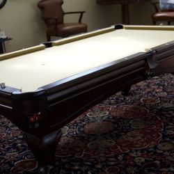 🎱 Elegant Slate Pool Table – Solid Wood, Excellent Condition