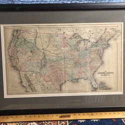 Vintage Map Of United States J H Colton & Co  