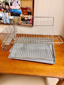 2-Tier Metal Dish Drying Rack with Tray
