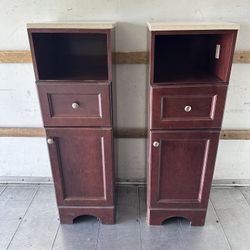 Tall TV Console Cabinet W/ Real Granite Top