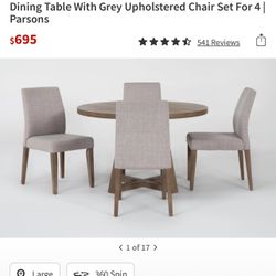 Living Spaces Table , Grey And Brown 