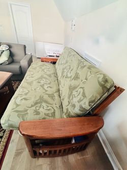 Original Wooden Futon with Mattress & cover