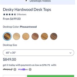 Desky Pheasantwood Desktop only