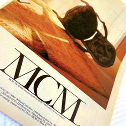 2 Page Original Vintage 80’s Vogue Magazine MCM Ad Advertisement Cat Runway Art Michael Cromer German/Germany Fashion Designer COLLECTIBLE