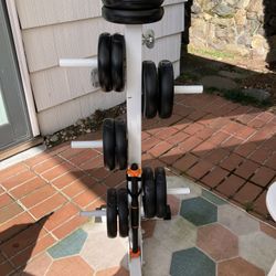 Weight Tree With Dumbbells + Weight Plates