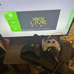 Xbox 360 S game system with 2 controllers 250 gb  $100 get it this weekend and get 4 free games of choice from a large selection I have, additional ga