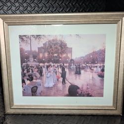 "Cafe Madeleine" by German artist Christa Kieffer (1940–2004) Signed Print