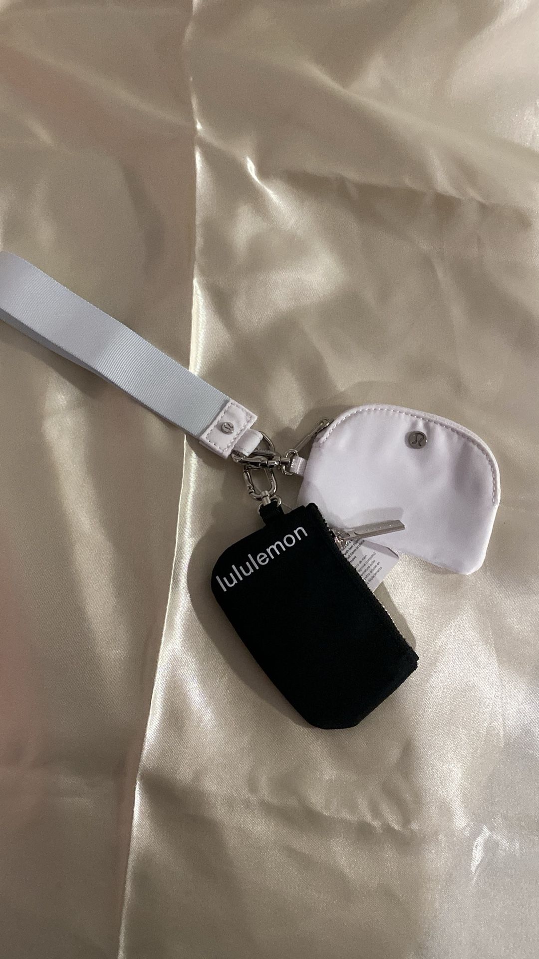 Black and White Lululemon Keychain