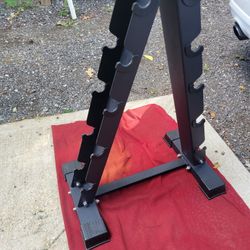 A-FRAME. DUMBBELL RACK HOLDS 5 SETS SOLID STEEL 
11525 S HALSTED DUNKIN DONUTS/7111.S WESTERN WALGREENS 
40$  CASH ONLY AS IS 