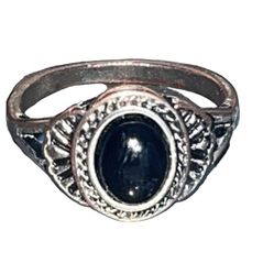 Black Oval Ring Size 7