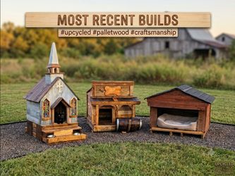 Handmade Pallet Wood Pet Houses Set of 3
