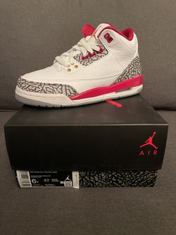Ds Pair Of Jordan Retro 3’s Cardinal Size 6y Gs
