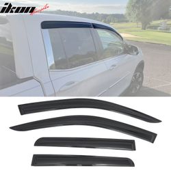 Fits 2017-2026 Honda Ridgeline Window Visors Smoke Acrylic Rain Sun Shade 4PCS Set