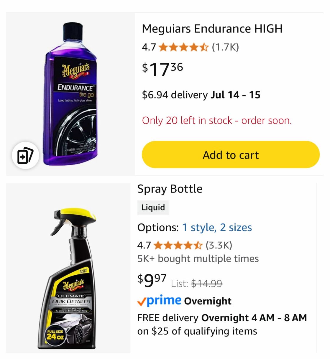 Meguiar's Ultimate Quik Detailer Meguiar’s Tire Gel