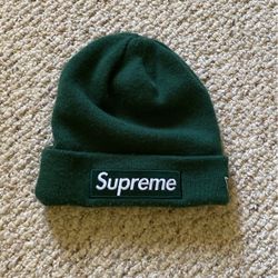 Authentic Supreme Box Logo Beanie Forest Green 