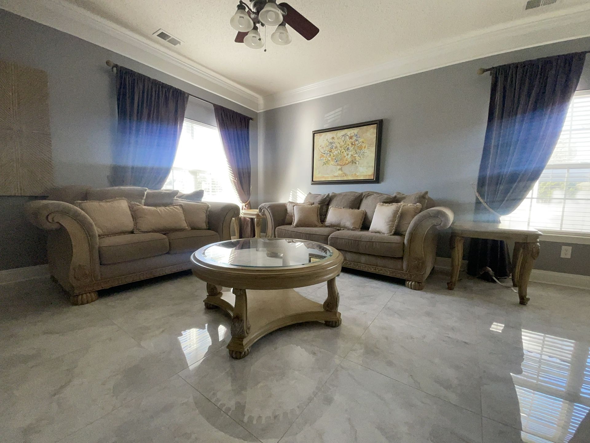 Sofa, Console Table, And Love Seat