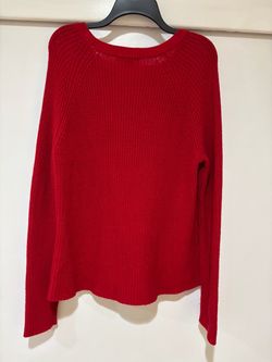 Jeanne Pierre Red Cable Knit Crewneck Sweater XXL