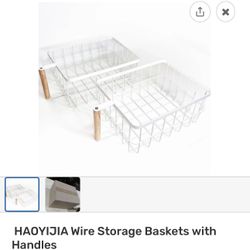 Wire Storage Baskets With Handle