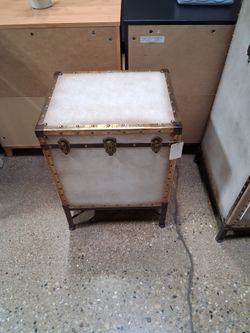 Vintage Canvas End Table Trunk