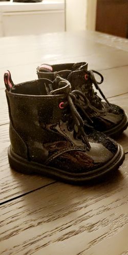 Black Glitter Combat Boot Size #3 New