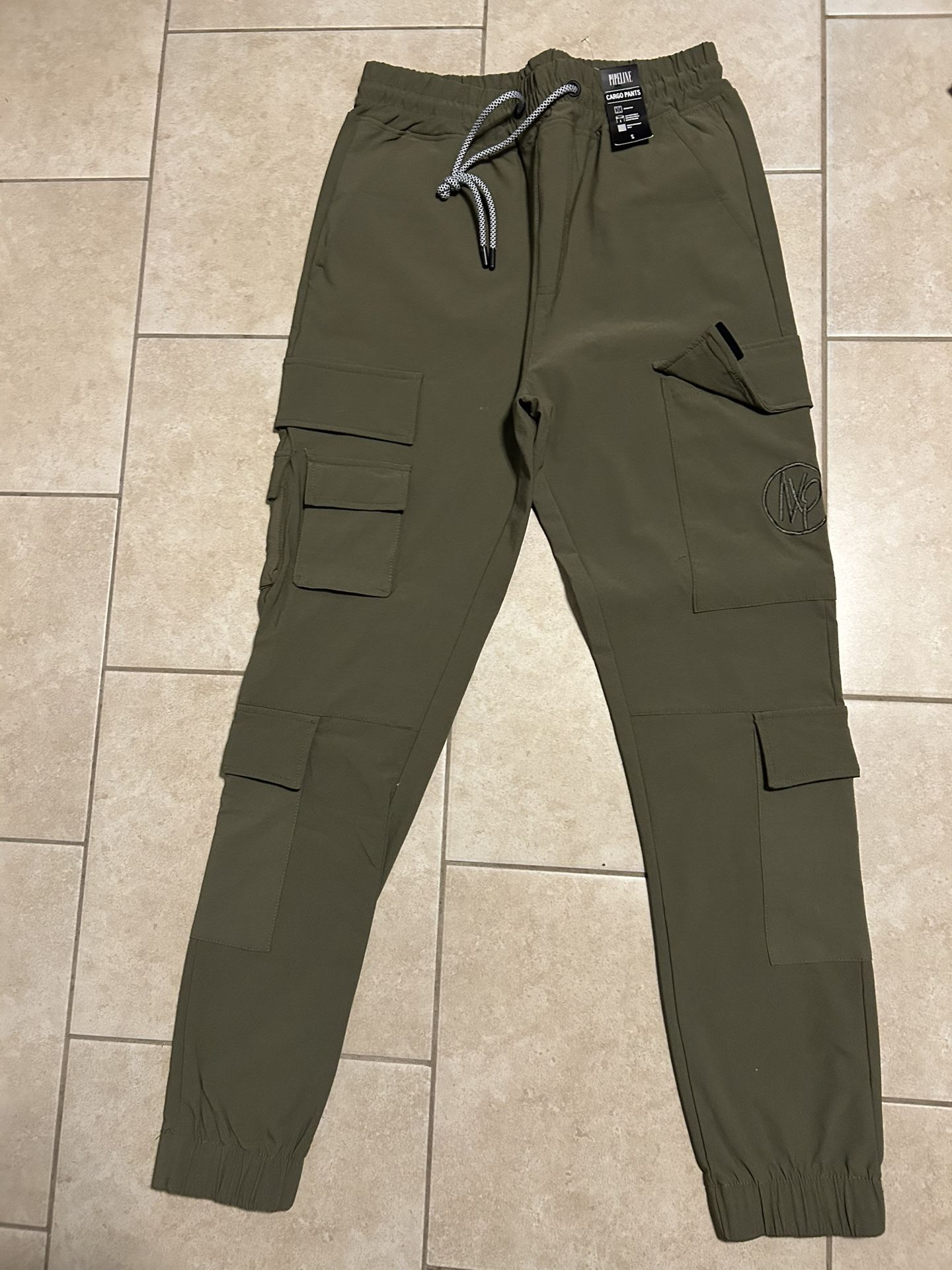 Olive Green Cargo Pants Cuffed