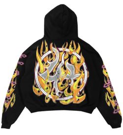 Lost Hills Hoodie  Flames - Black & Yellow  Brand New Size XXL