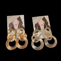 Elegant Gold and Silver Hoop Earrings