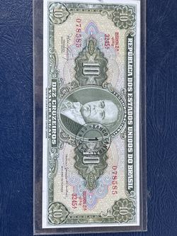 1953-60 REPUBLICA DOS ESTADOS UNIDOS DO BRASIL 10 CRUZEIRO BANKNOTE