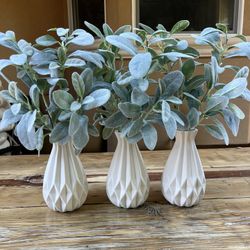 Set of 3 Plants Decorative Fake Faux Greenery 